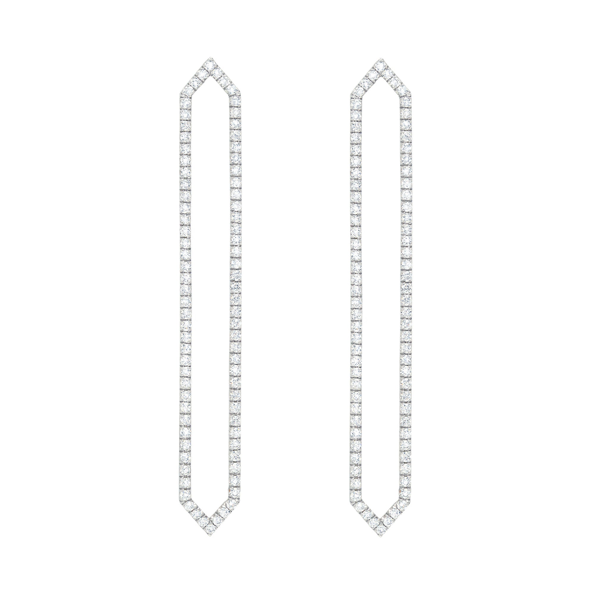 All Diamond Long Marquis Earrings | White Gold  Earring Rachel Katz Jewelry