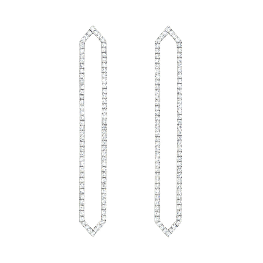 All Diamond Long Marquis Earrings | White Gold  Earring Rachel Katz Jewelry