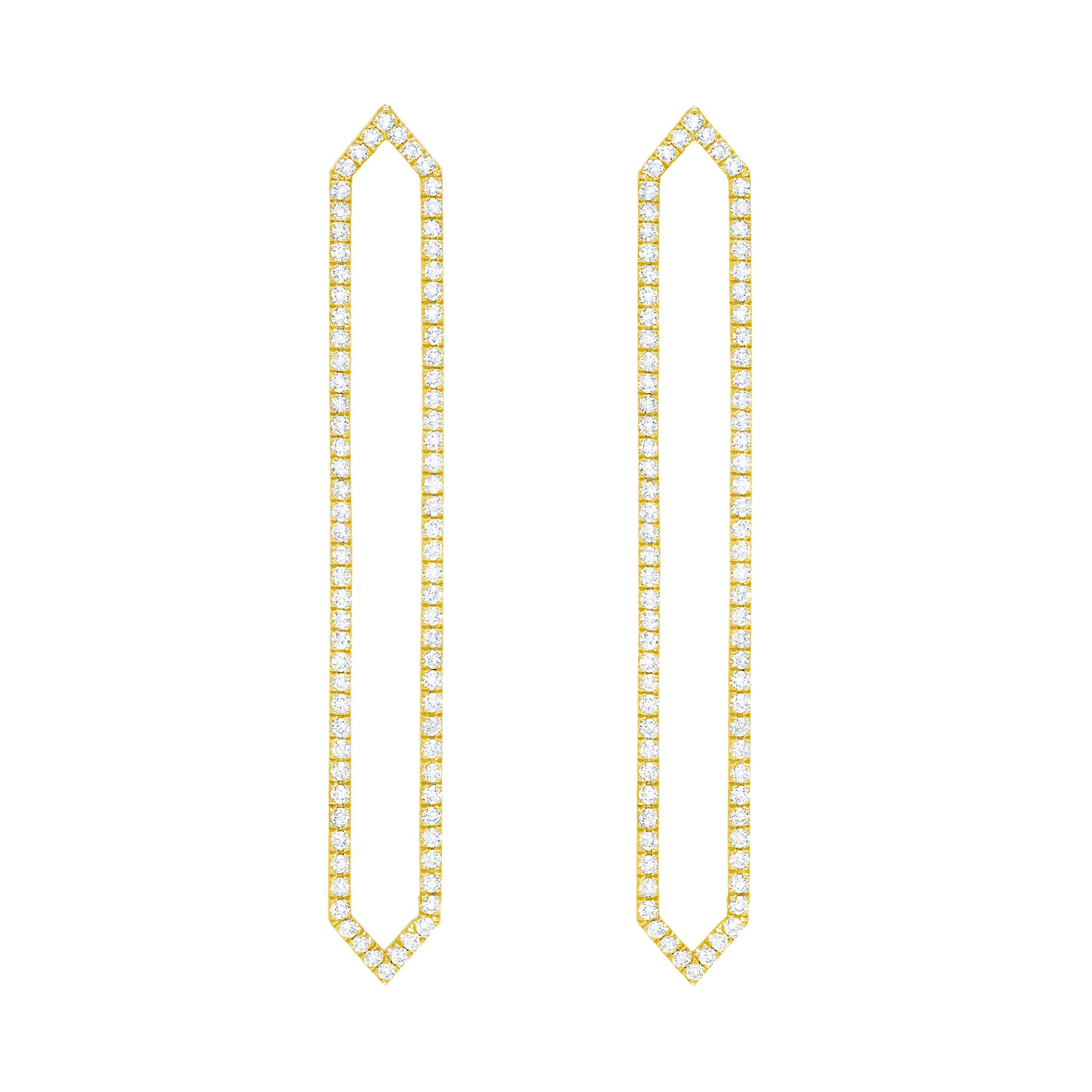 All Diamond Long Marquis Earrings | Yellow Gold  Earring Rachel Katz Jewelry