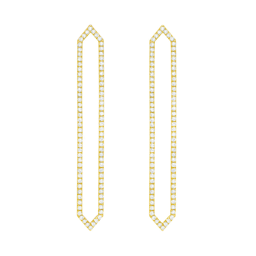 All Diamond Long Marquis Earrings | Yellow Gold  Earring Rachel Katz Jewelry