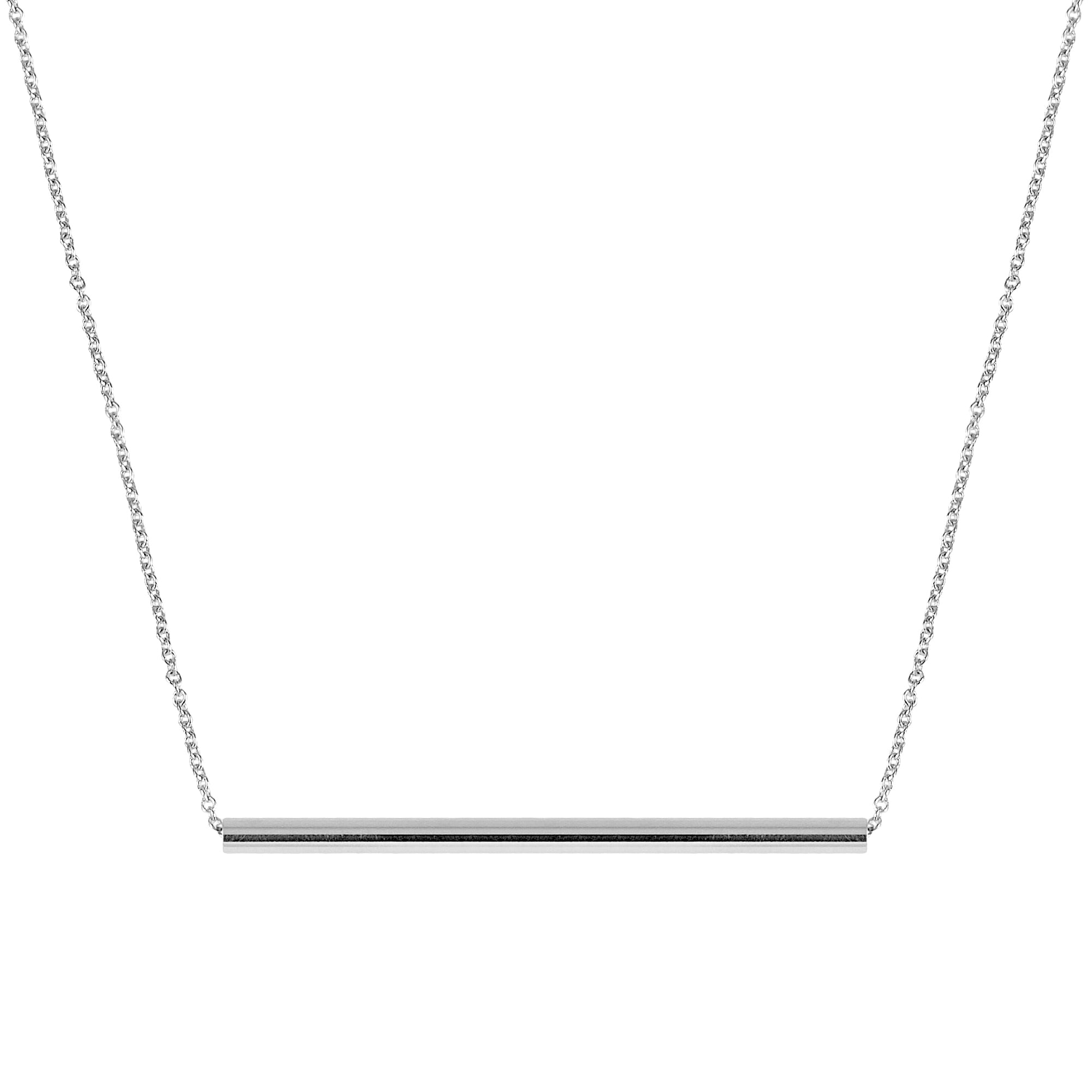 Long Balance Necklace | White Gold