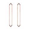 Long Marquis Earrings | Rose Gold with Black Diamond Points
