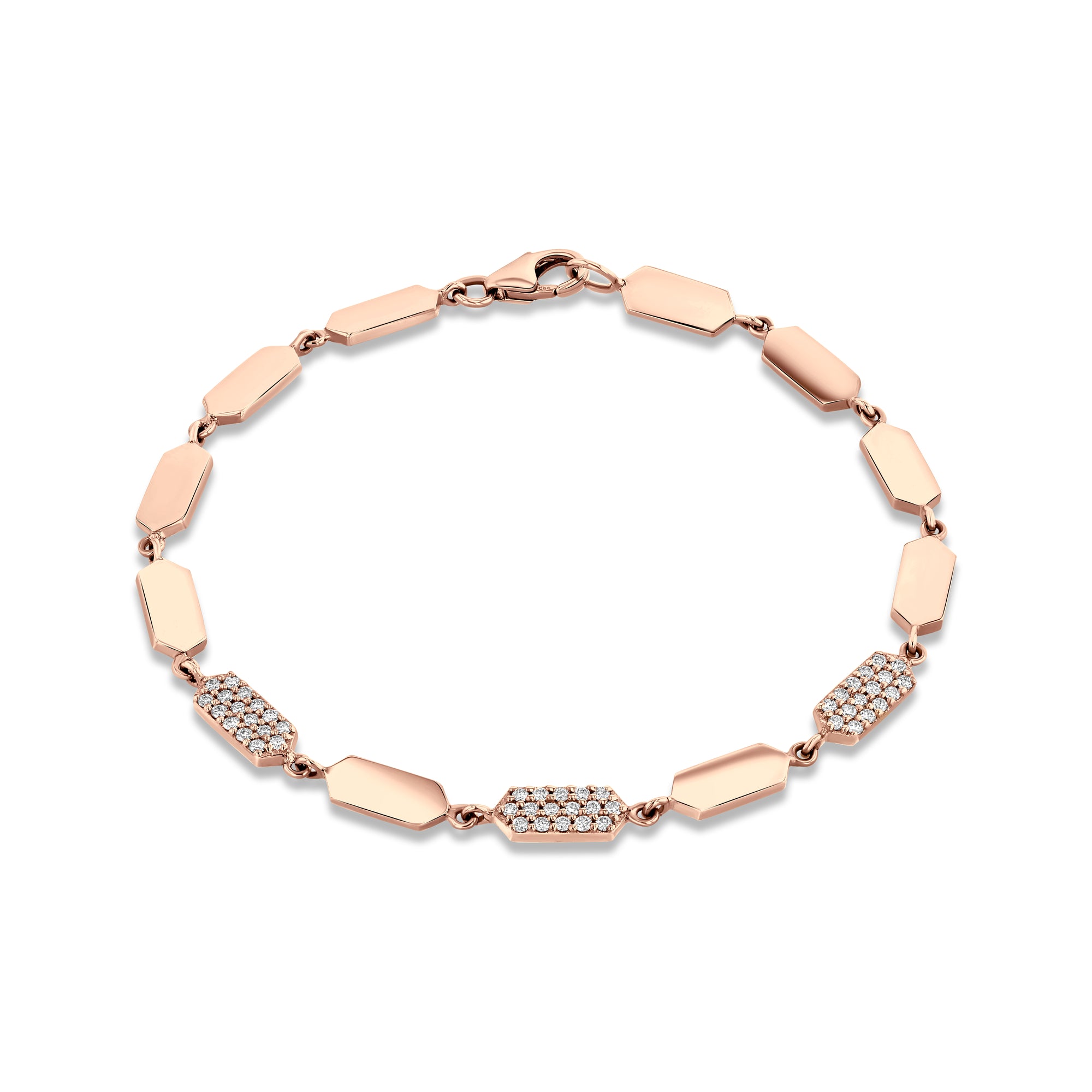 Diamond Confetti Bracelet - 3 Station | Rose Gold