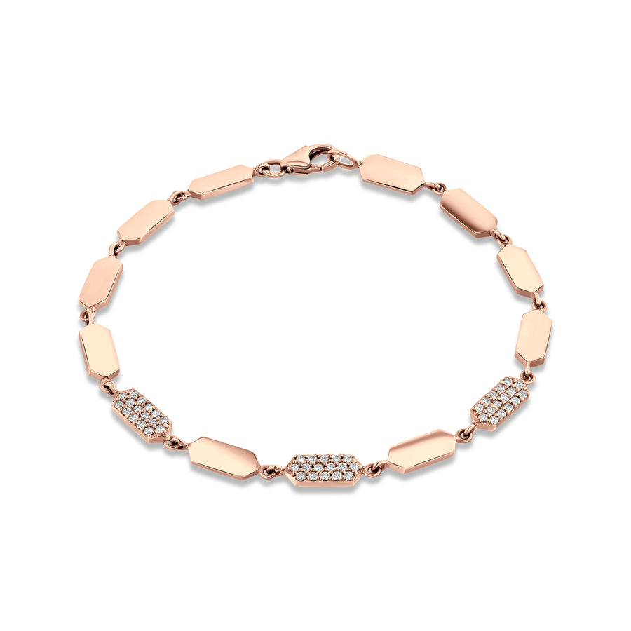Diamond Confetti Bracelet - 3 Station | Rose Gold