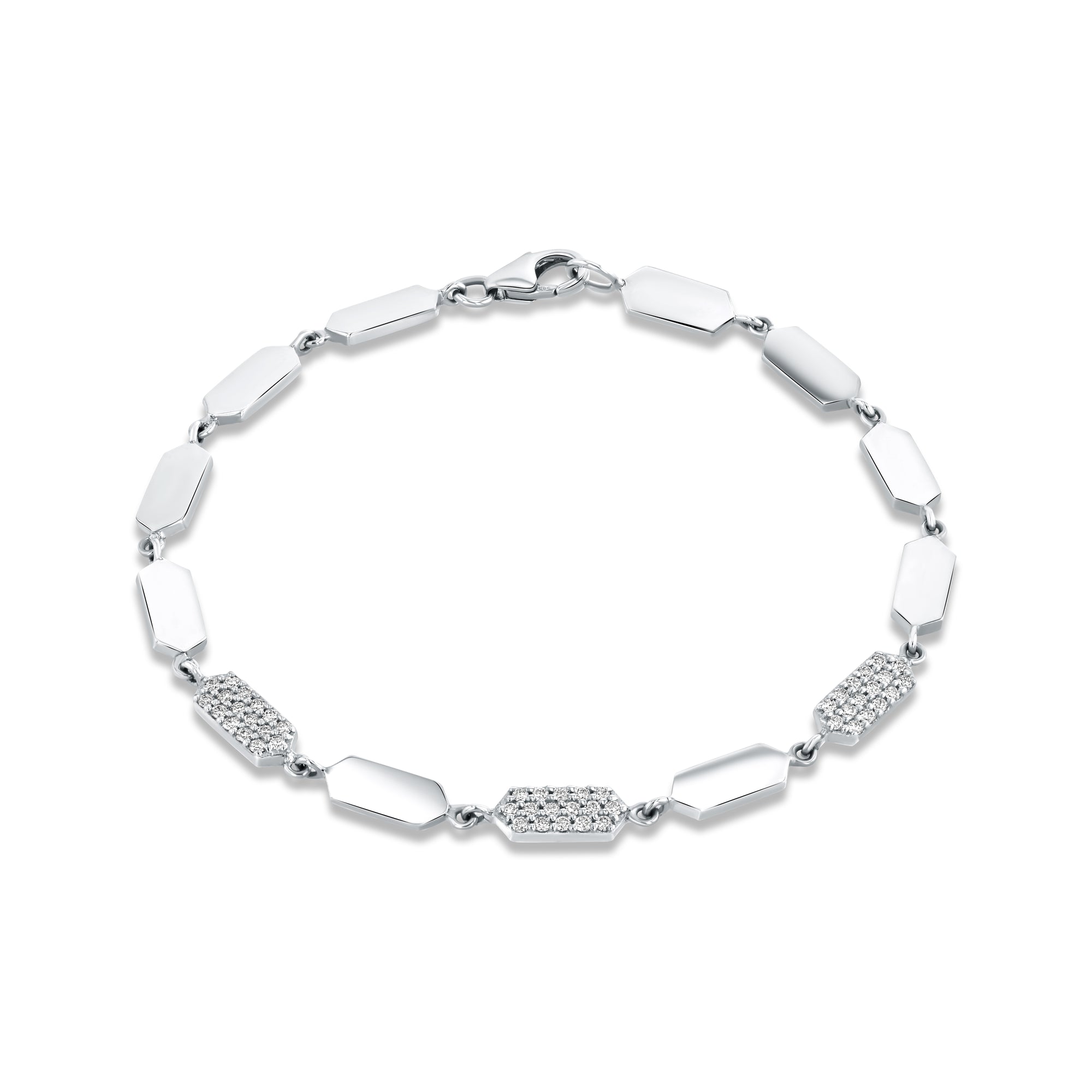 Diamond Confetti Bracelet - 3 Station | White Gold