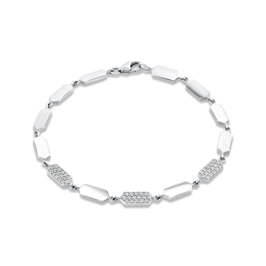 Diamond Confetti Bracelet - 3 Station | White Gold