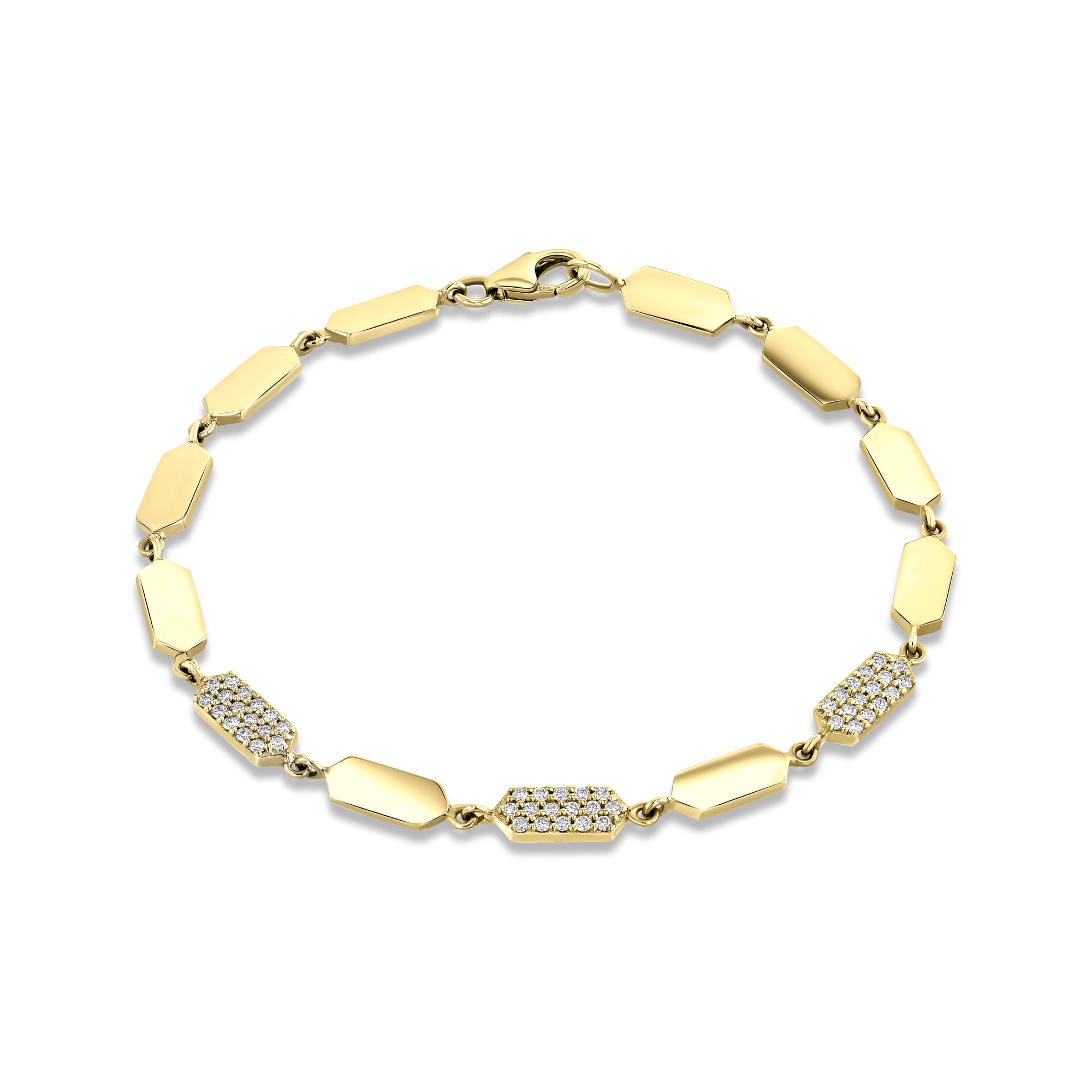 Diamond Confetti Bracelet - 3 Station | Yellow Gold