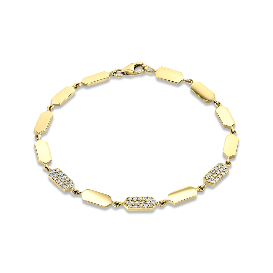 Diamond Confetti Bracelet - 3 Station | Yellow Gold