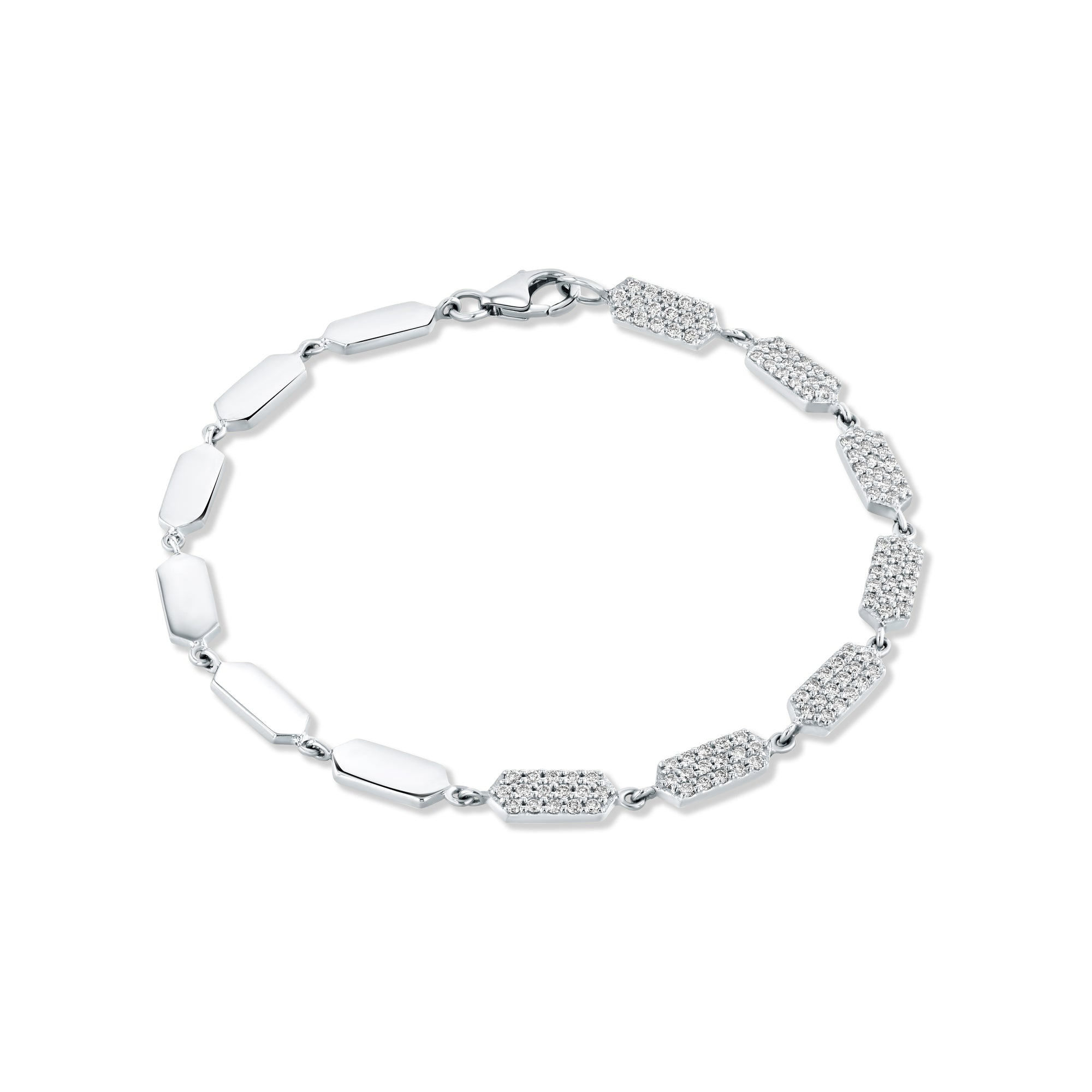 Diamond Confetti Bracelet -  Half Pave | White Gold