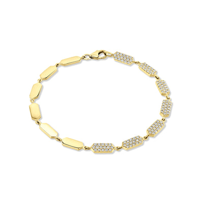 Diamond Confetti Bracelet -  Half Pave | Yellow Gold