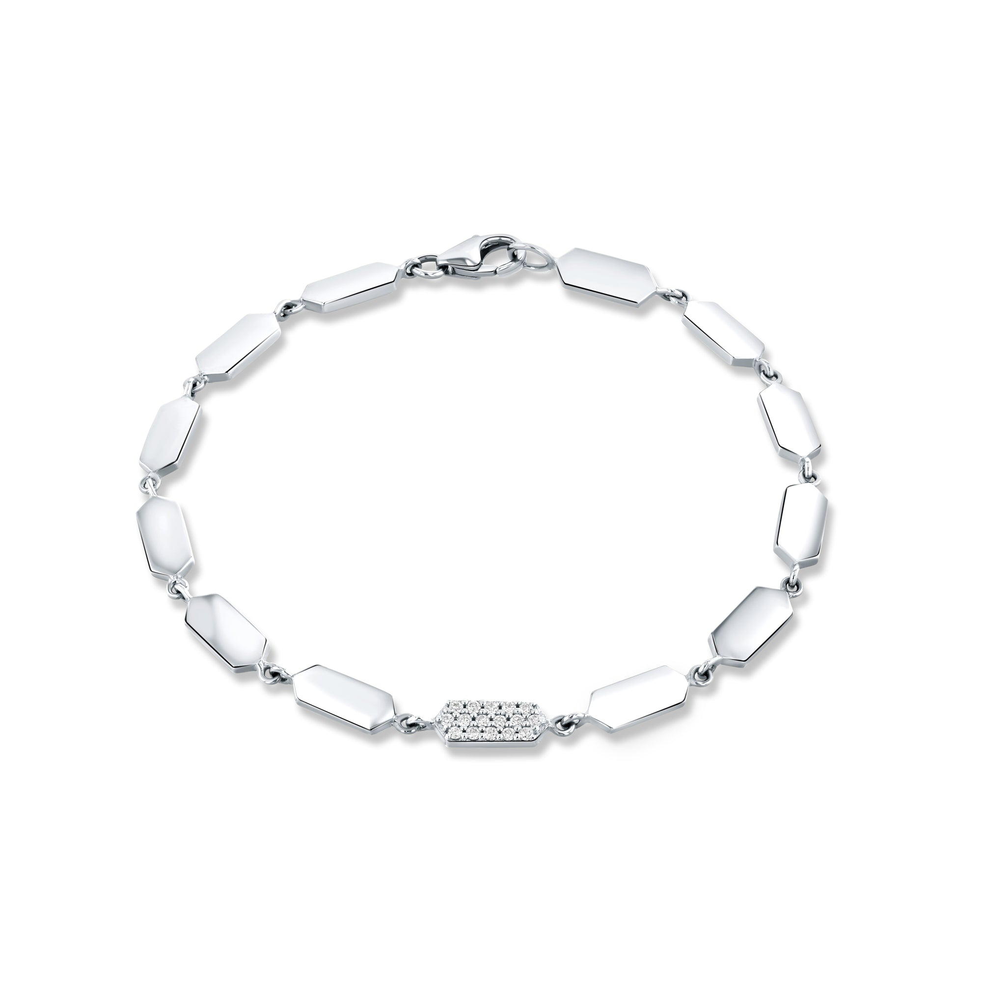 Diamond Confetti Bracelet - 1 Station | White Gold