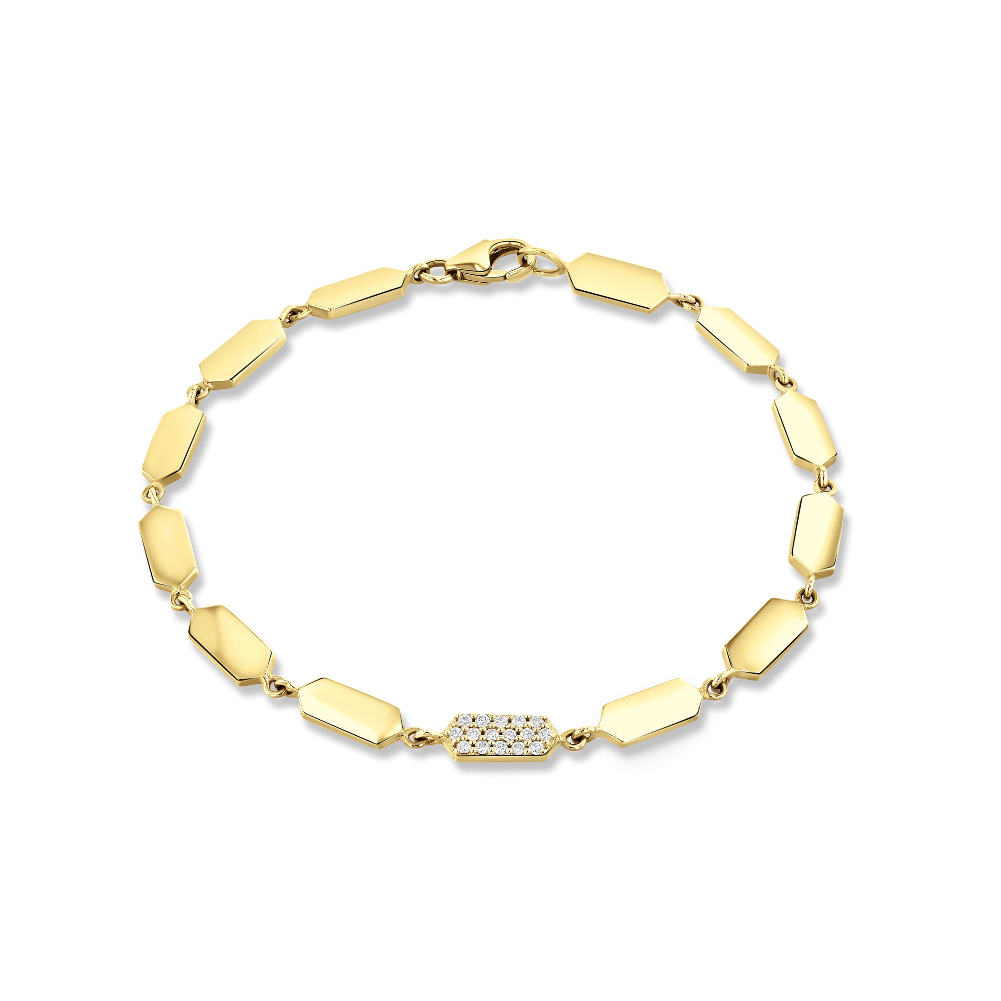 Diamond Confetti Bracelet - 1 Station | Yellow Gold