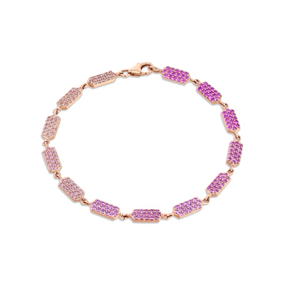 Ombre Pink Sapphire Confetti Bracelet -  All Pave | Rose Gold