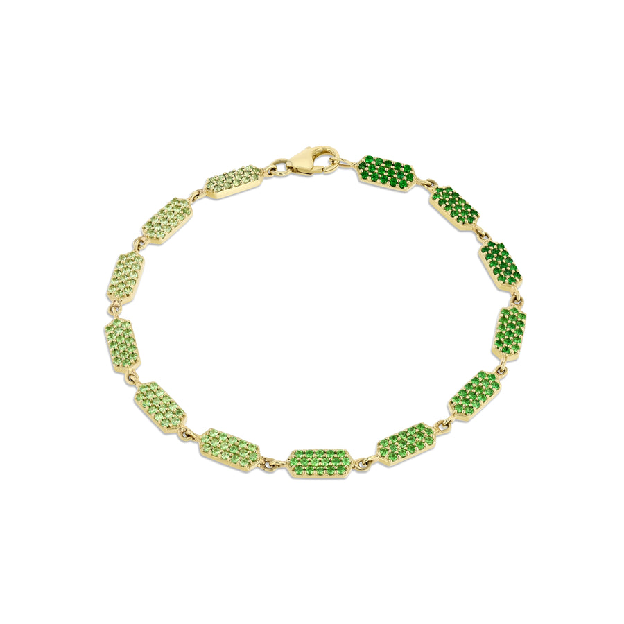 Ombre Green Tsavorite Confetti Bracelet -  All Pave | Yellow Gold