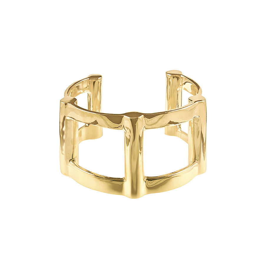 Half Cage Cuff | Gold Plated Brass