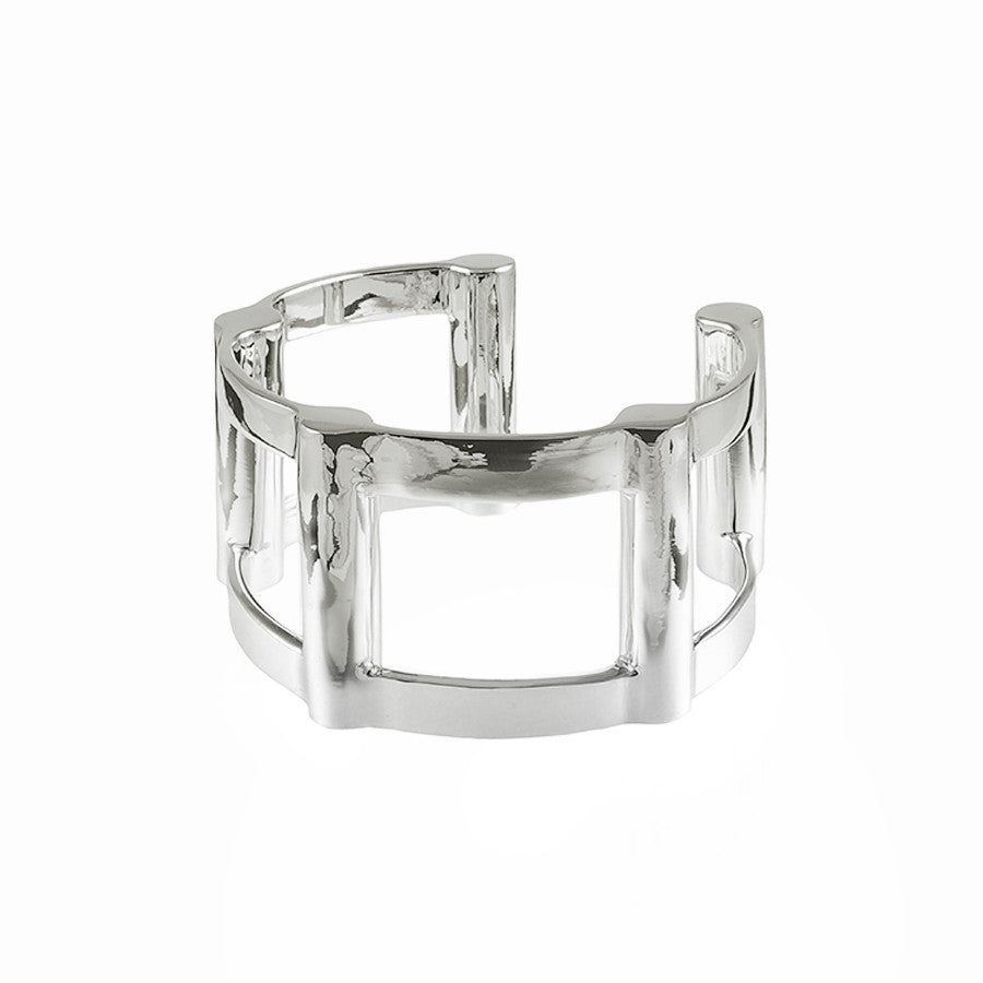 Half Cage Cuff | Silver Plated Brass