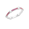 Pink Sapphire Gear Band | White Gold