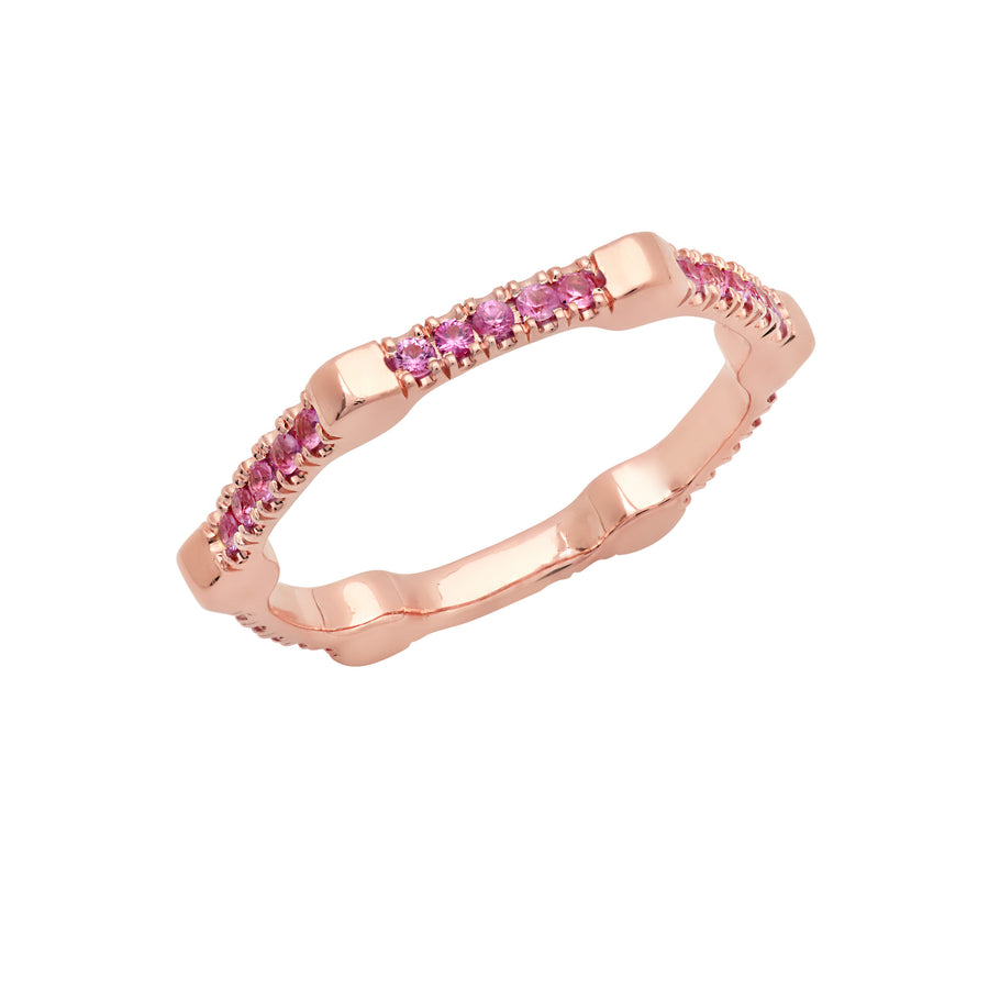 Pink Sapphire Gear Band | Rose Gold