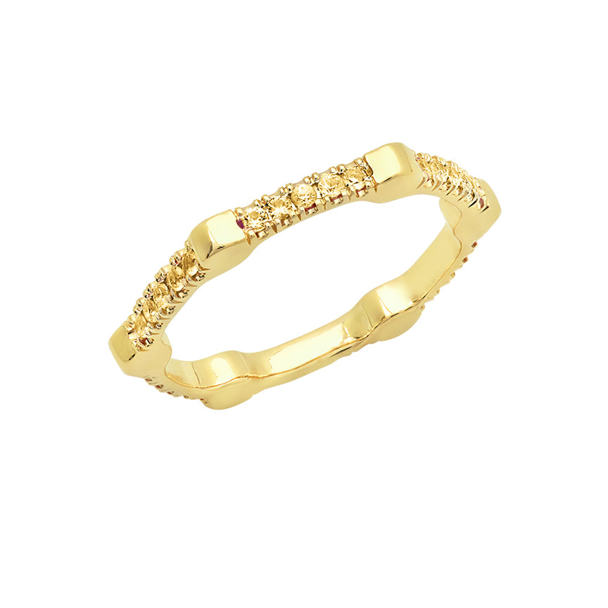 Yellow Sapphire Gear Band | Yellow Gold