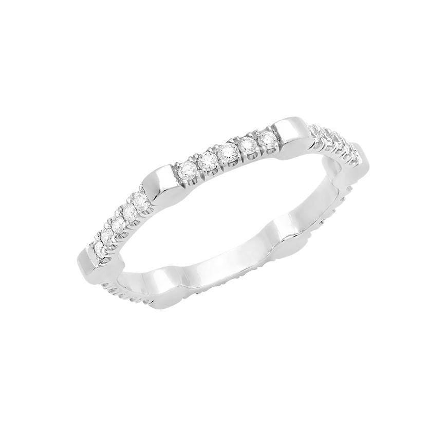 Diamond Gear Band | White Gold