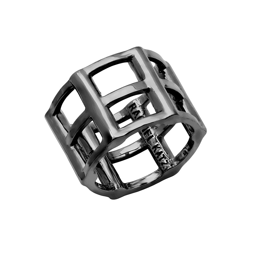 Cage Ring | Black Gold