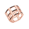Cage Ring | Rose Gold with Black Diamonds