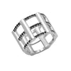 Cage Ring | White Gold with Black Diamonds