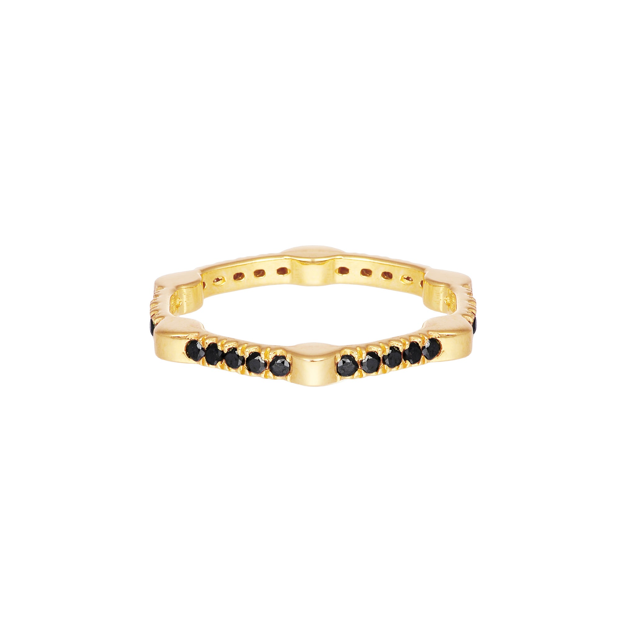 Black Diamond Gear Band | Yellow Gold