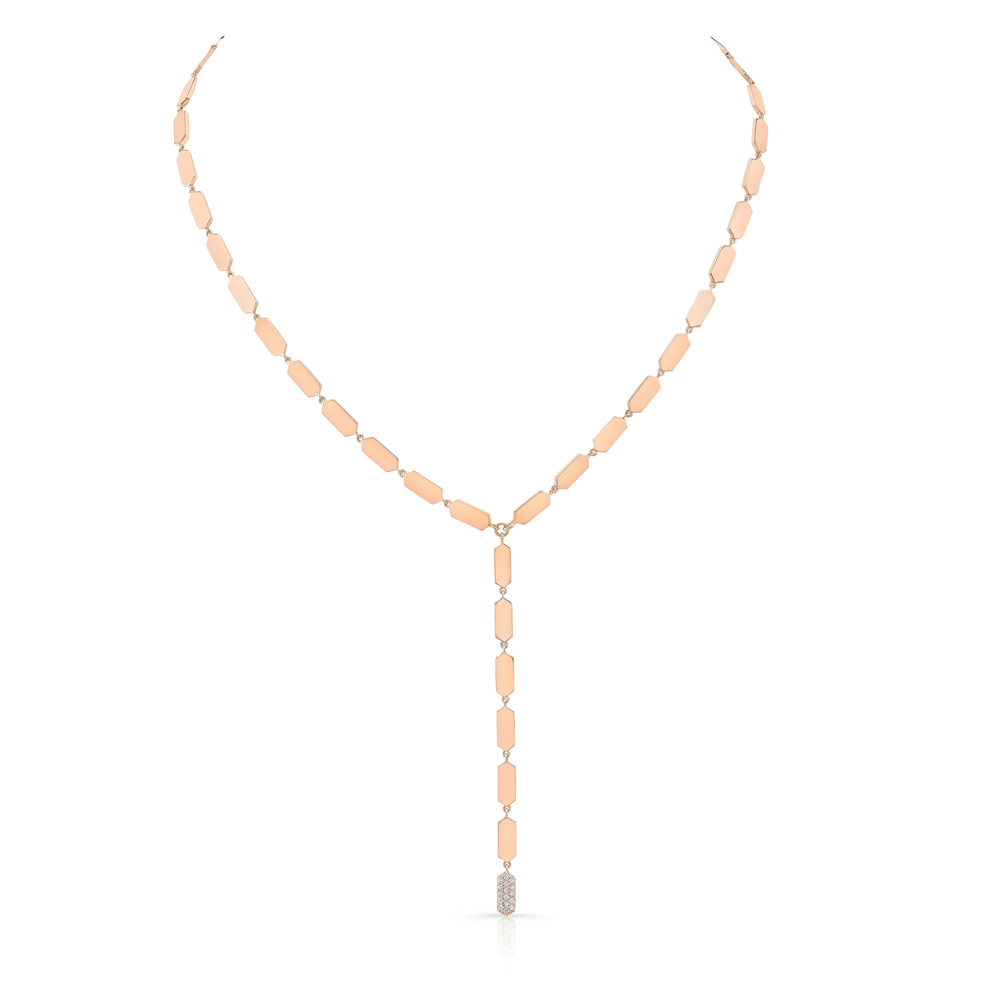 Confetti Lariat with Diamond Drop | Rose Gold