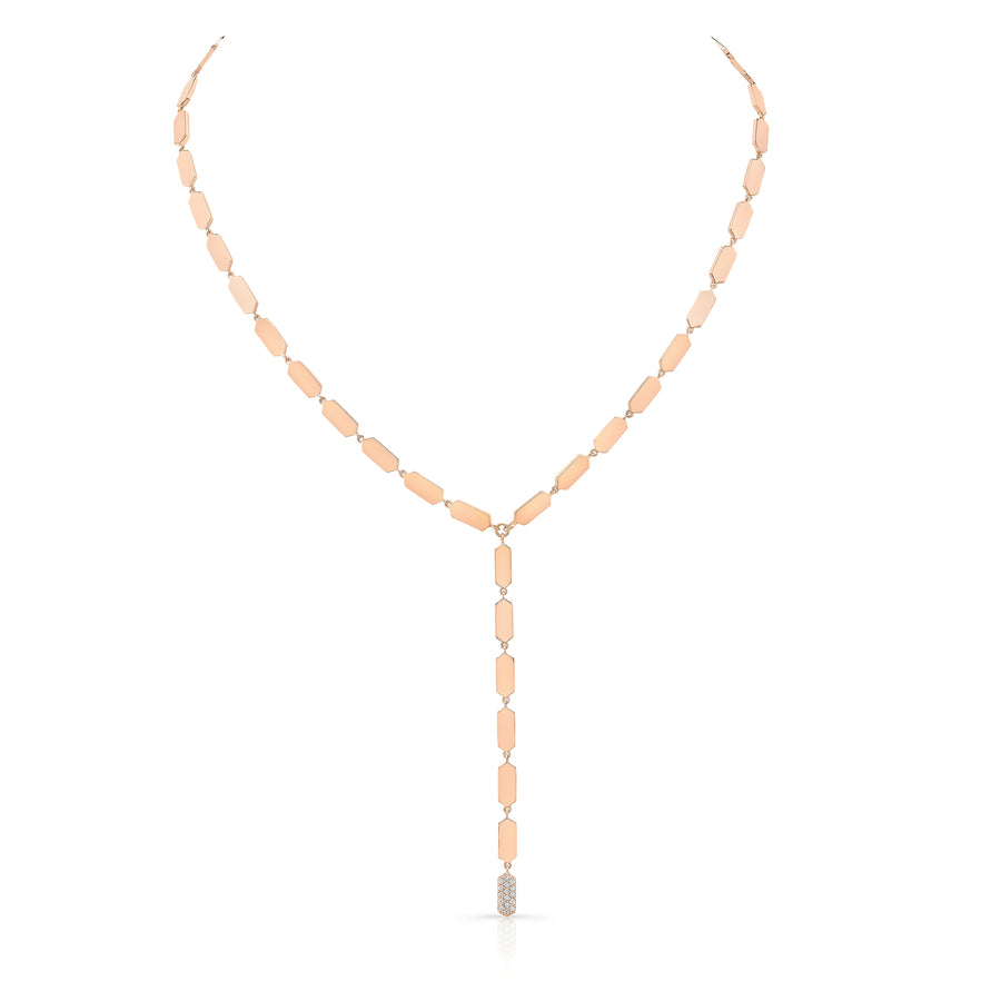 Confetti Lariat with Diamond Drop | Rose Gold