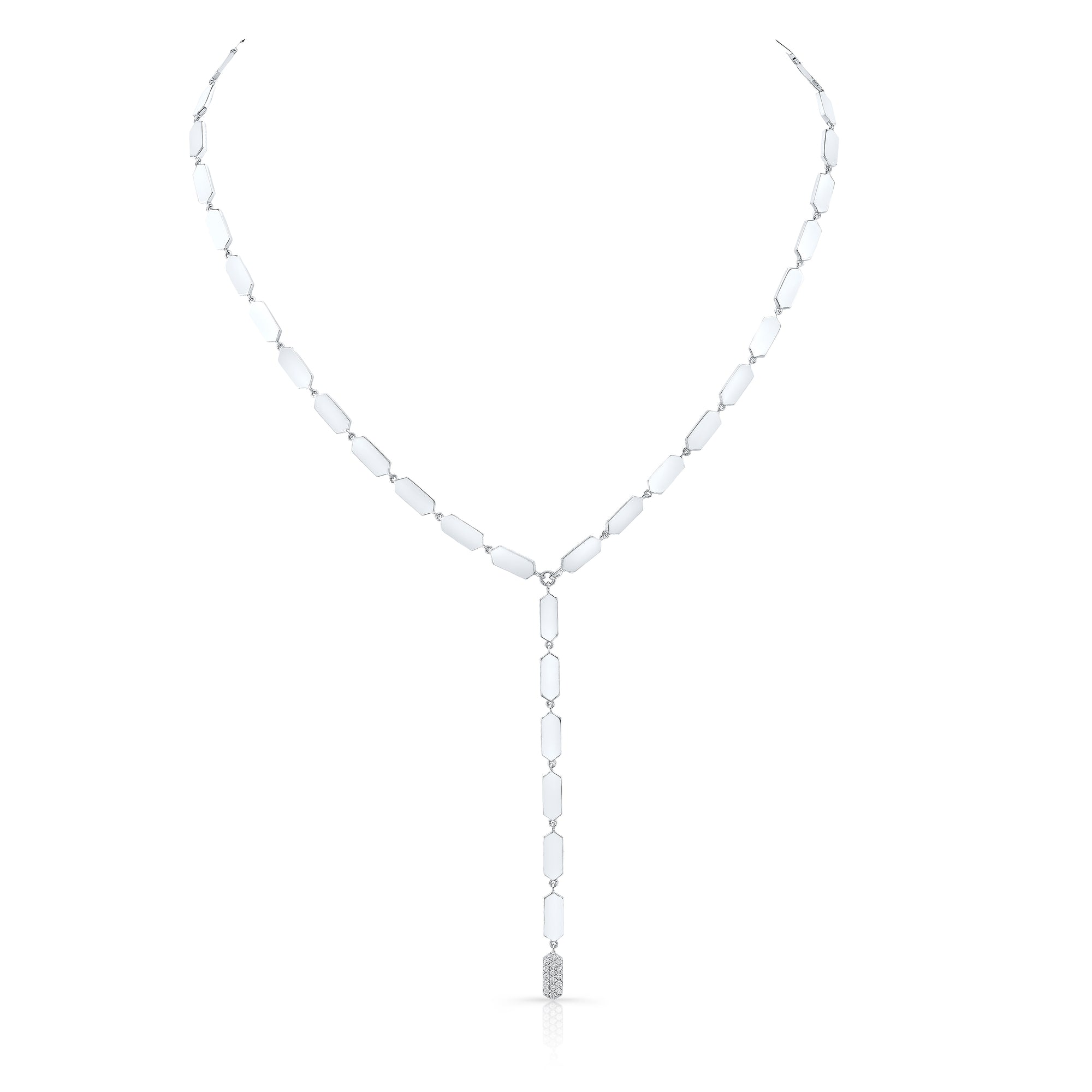 Confetti Lariat with Diamond Drop | White Gold