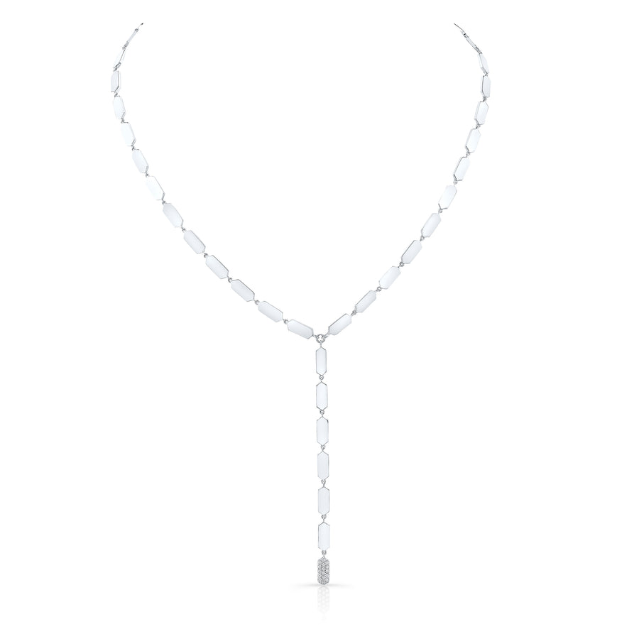 Confetti Lariat with Diamond Drop | White Gold