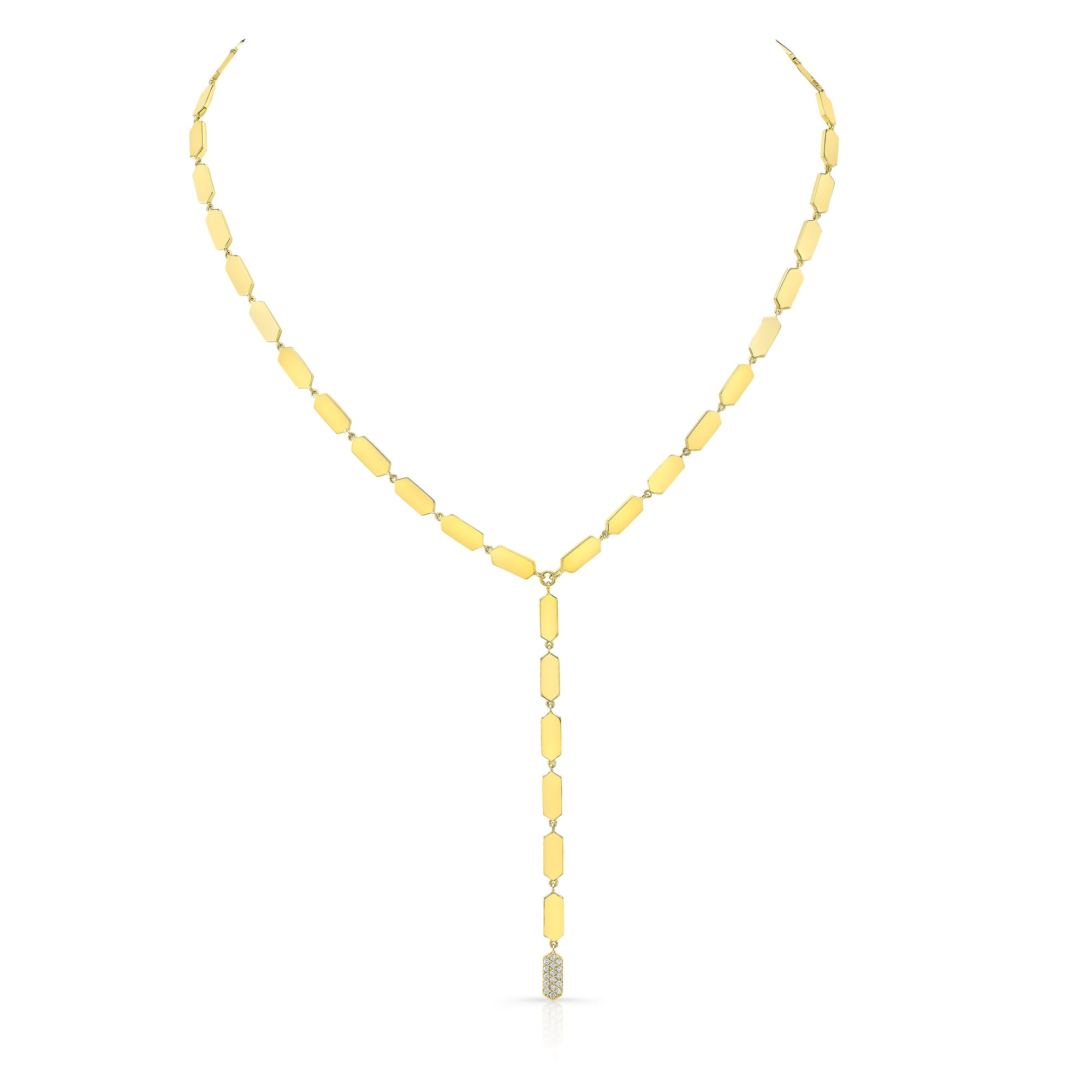 Confetti Lariat with Diamond Drop | Yellow Gold