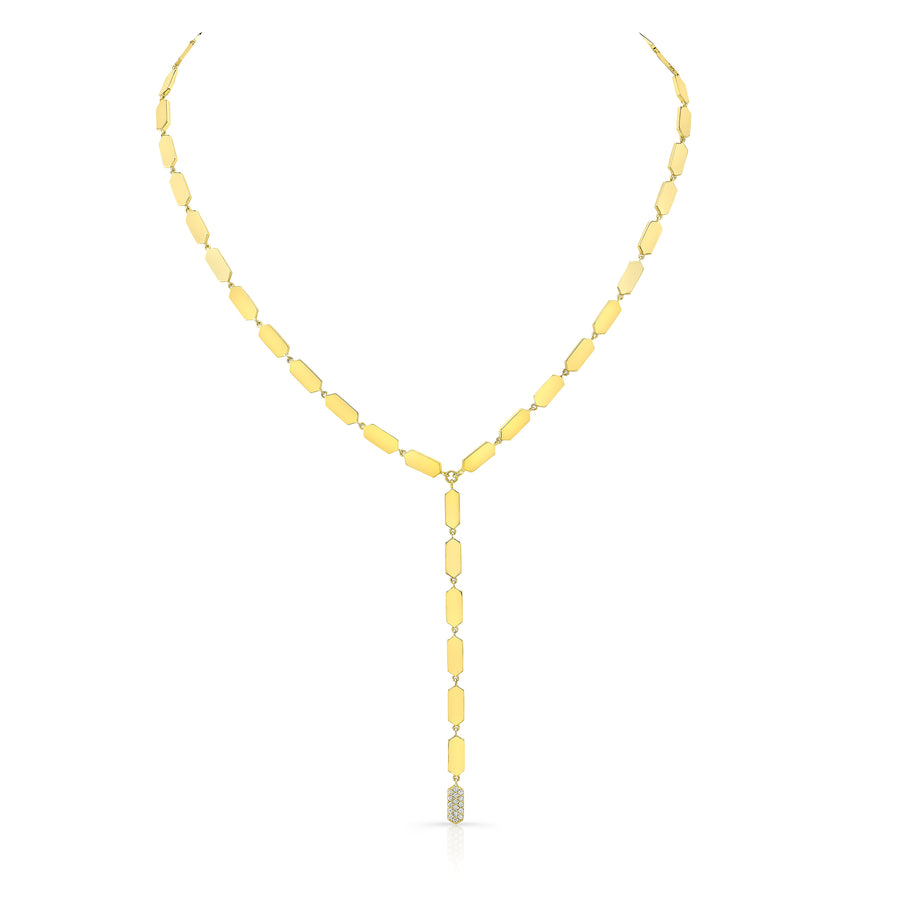 Confetti Lariat with Diamond Drop | Yellow Gold