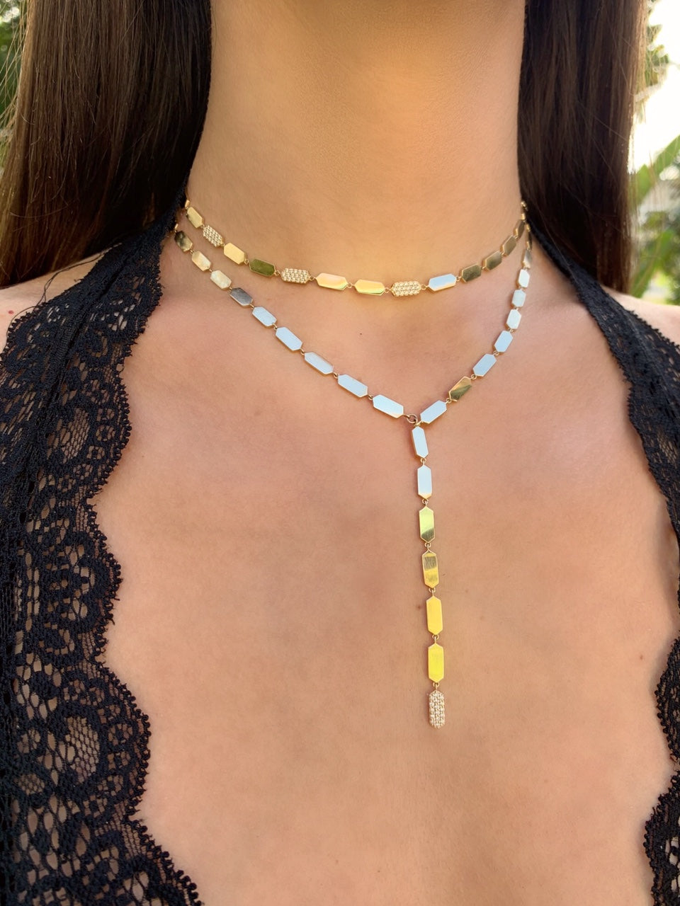 Diamond Confetti Necklace | Yellow Gold