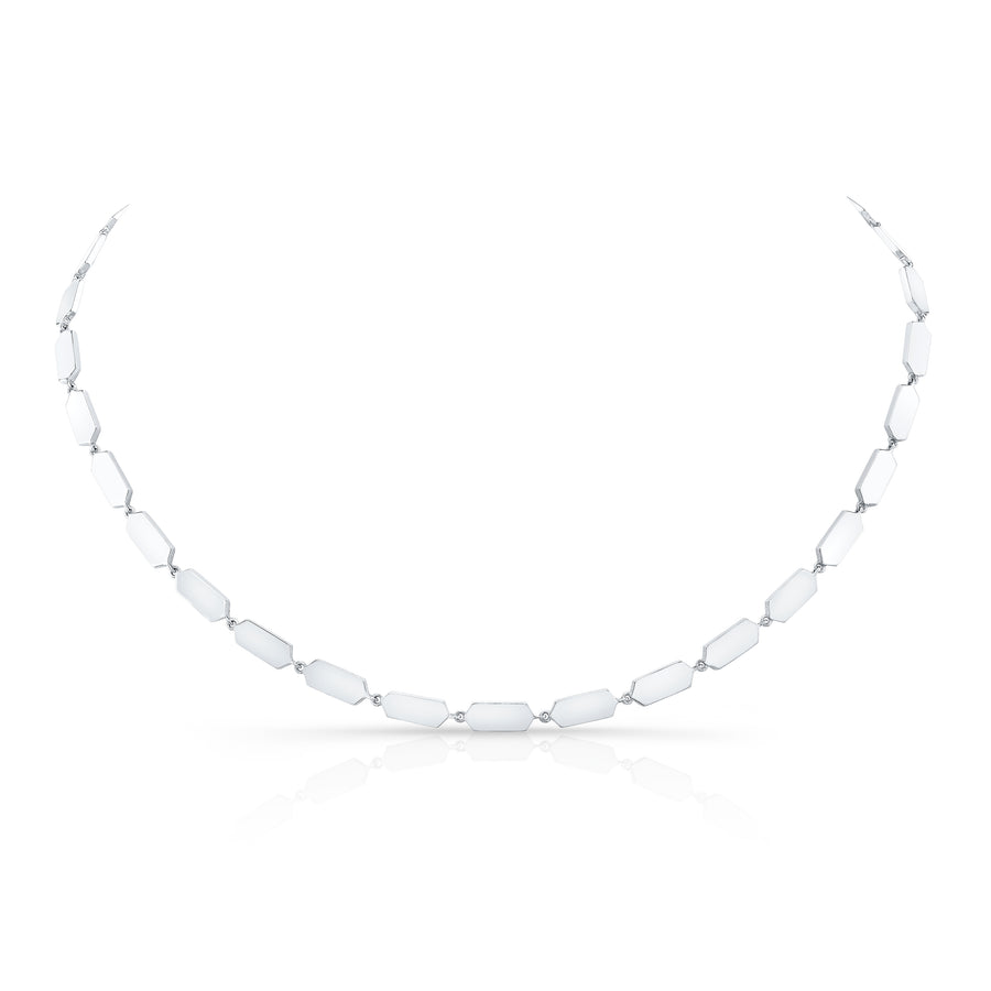 Confetti Necklace - Plain | White Gold