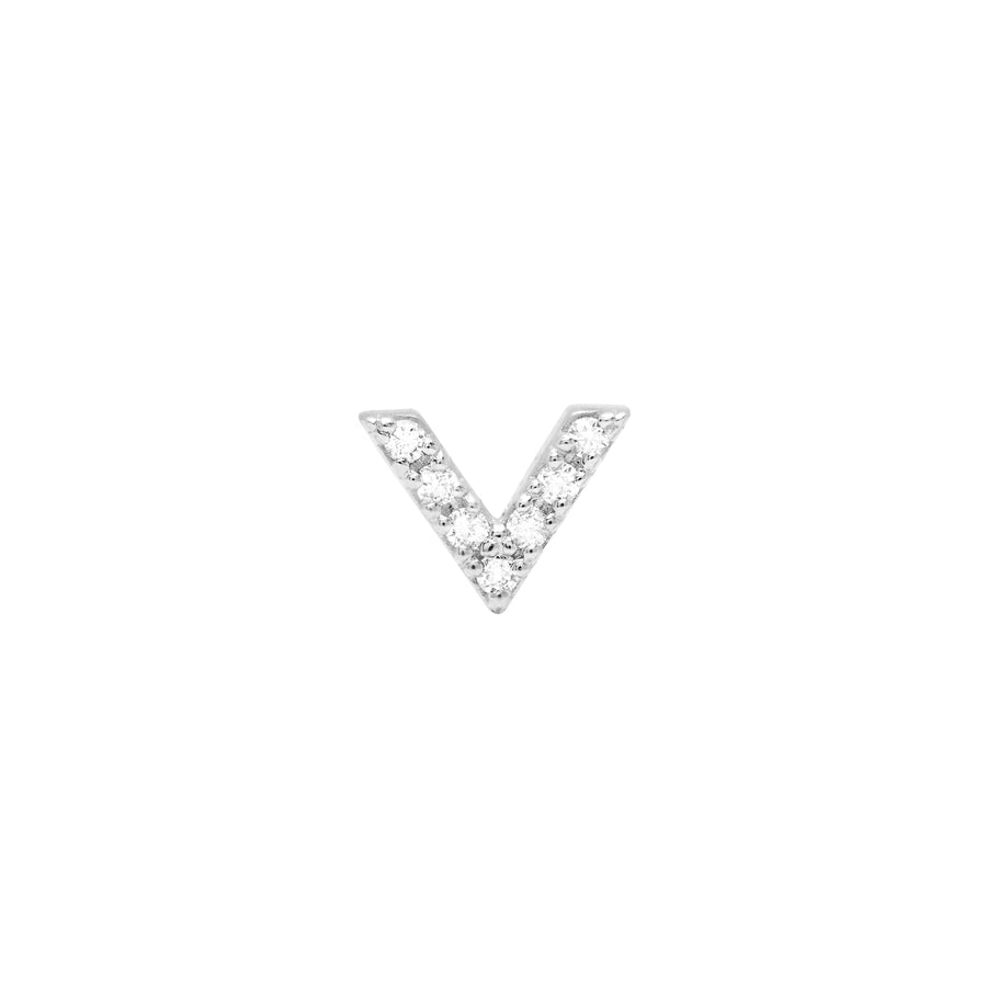 Single Diamond Dagger Stud | White Gold
