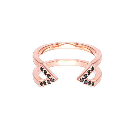 Black Diamond Dagger Ring | Rose Gold