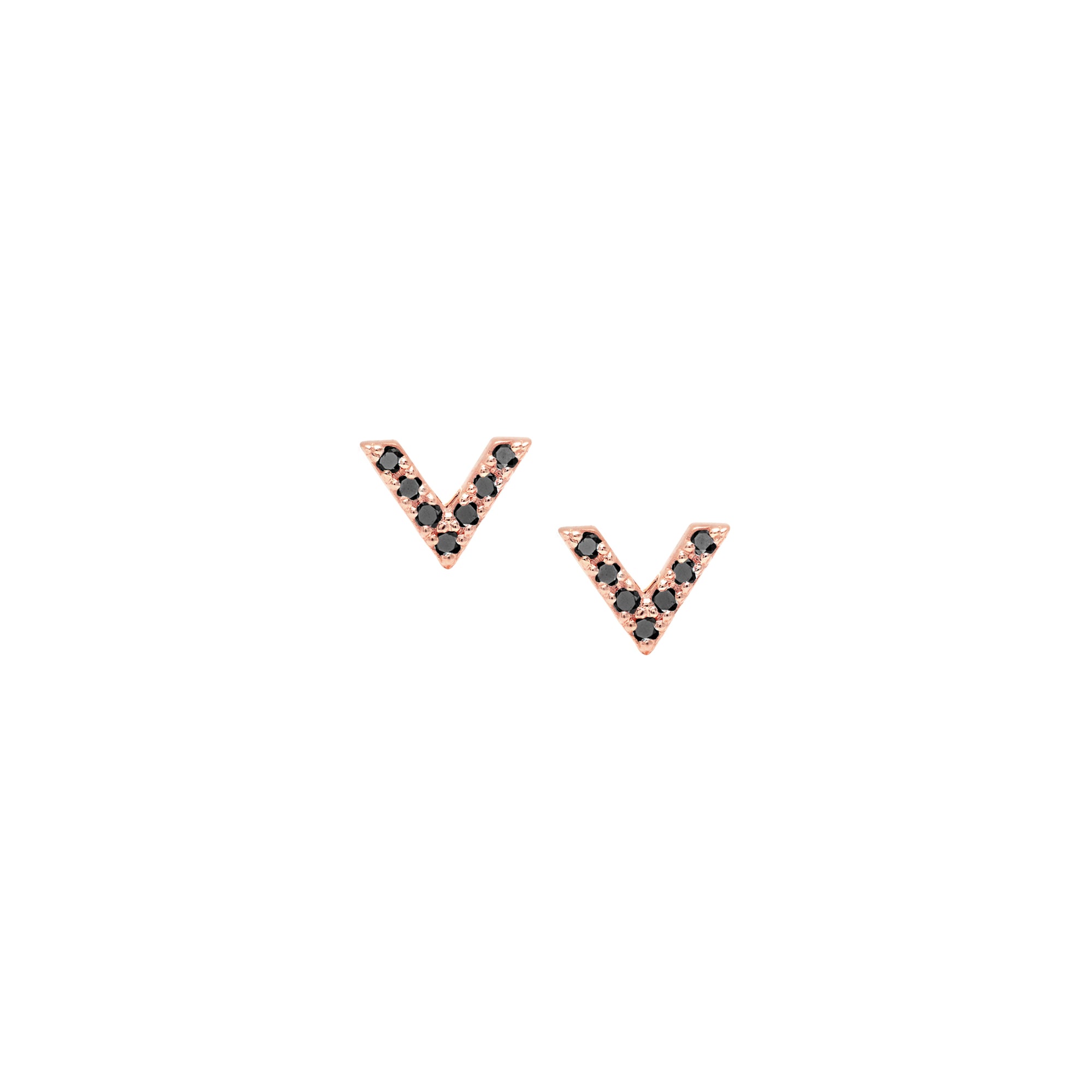 Black Diamond Dagger Studs | Rose Gold  Earring Rachel Katz Jewelry