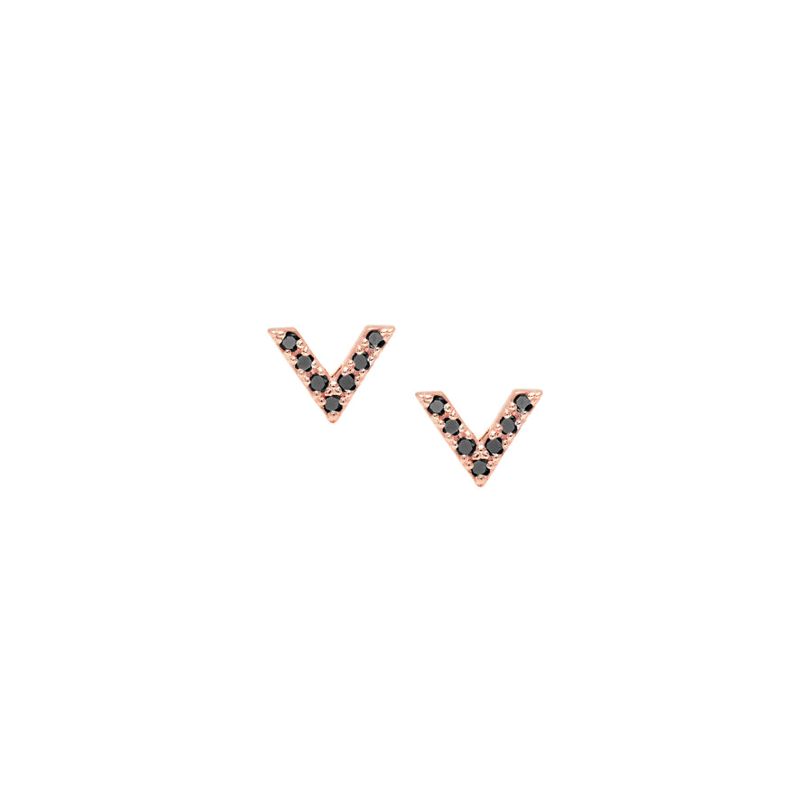 Black Diamond Dagger Studs | Rose Gold  Earring Rachel Katz Jewelry