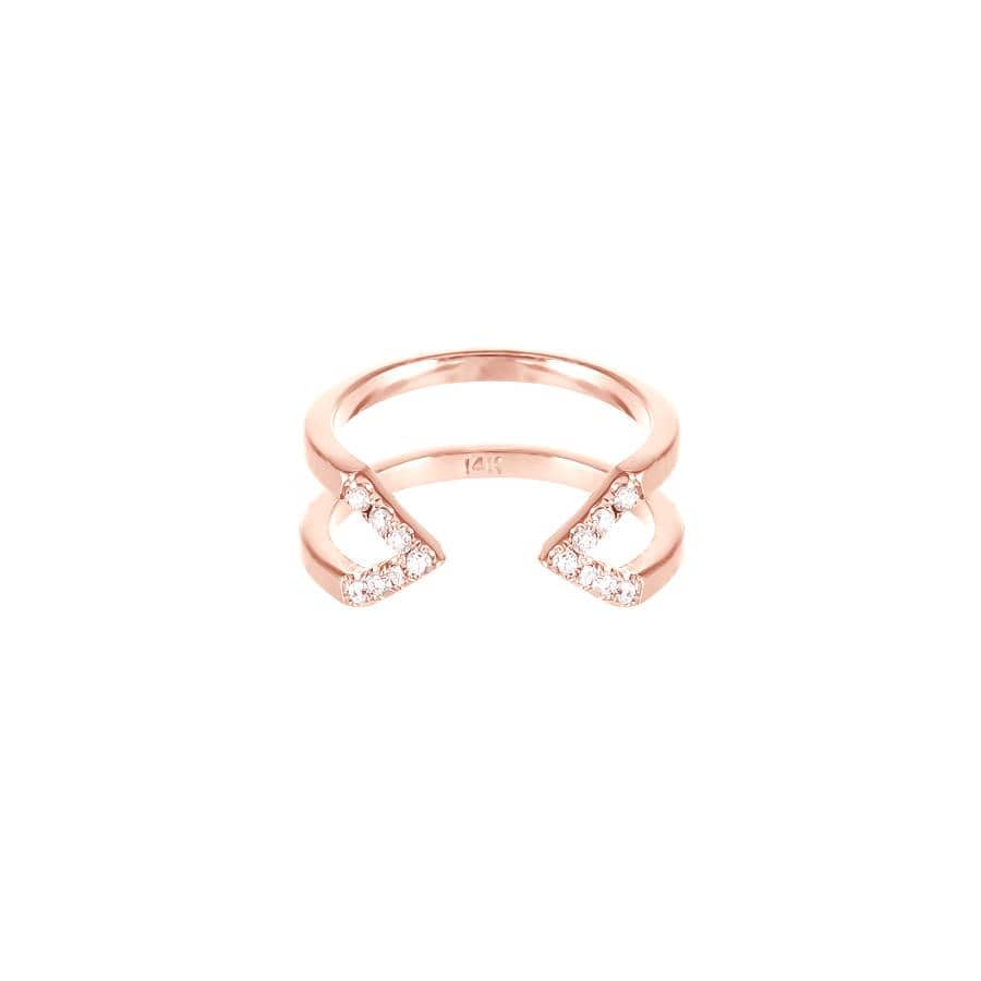 Diamond Dagger Ring - Midi | Rose Gold