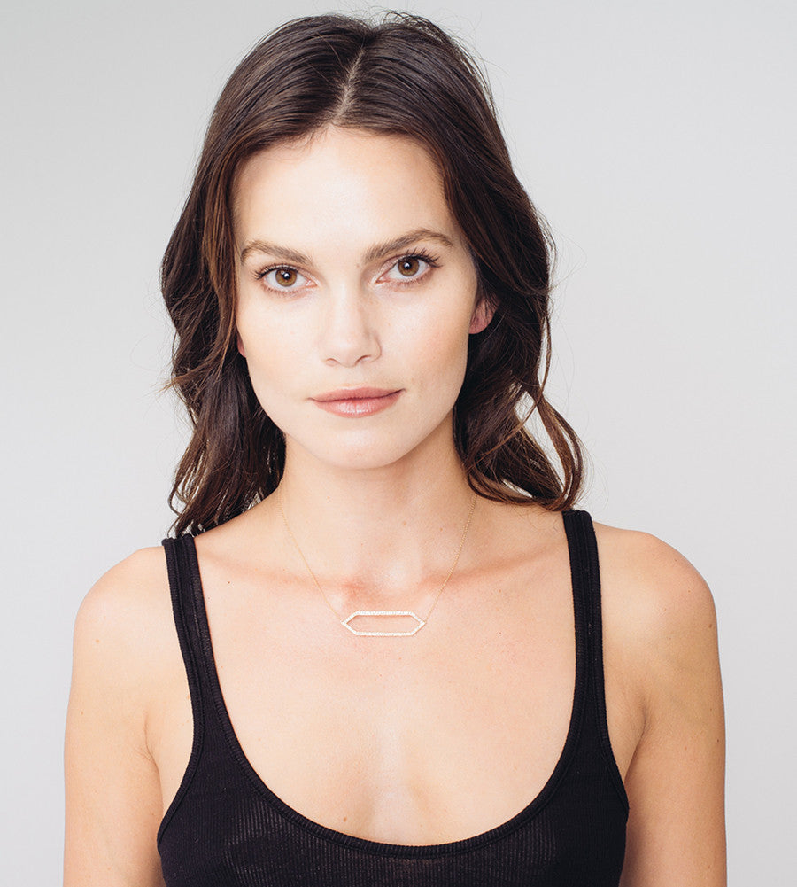 Large Diamond Marquis Necklace | Rose Gold