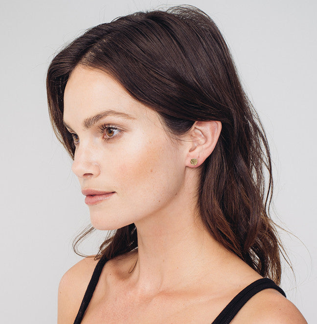 Disc Earrings | White Gold