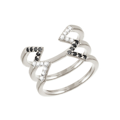 Donna Stacked Dagger Ring | White Gold