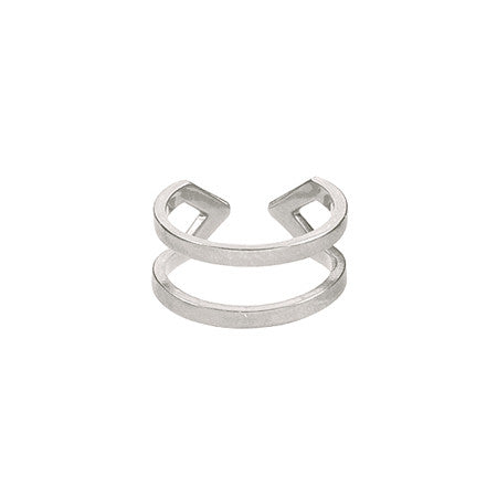 Black Diamond Dagger Ring - Midi | White Gold