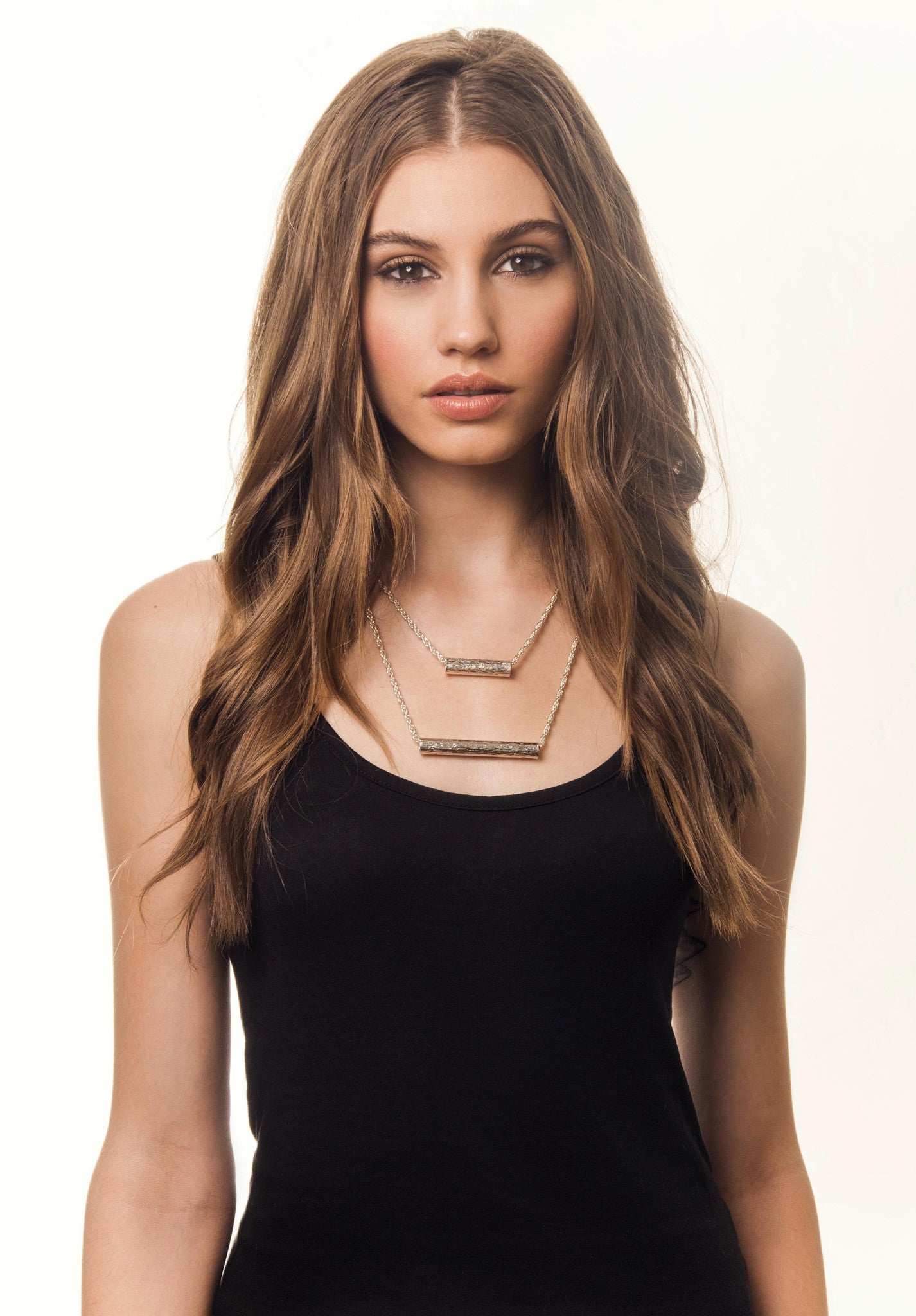 Double Tube Multi-Length Necklace | Silver Plated Brass