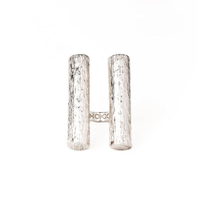 Double Tube Ring | Silver Plated Brass