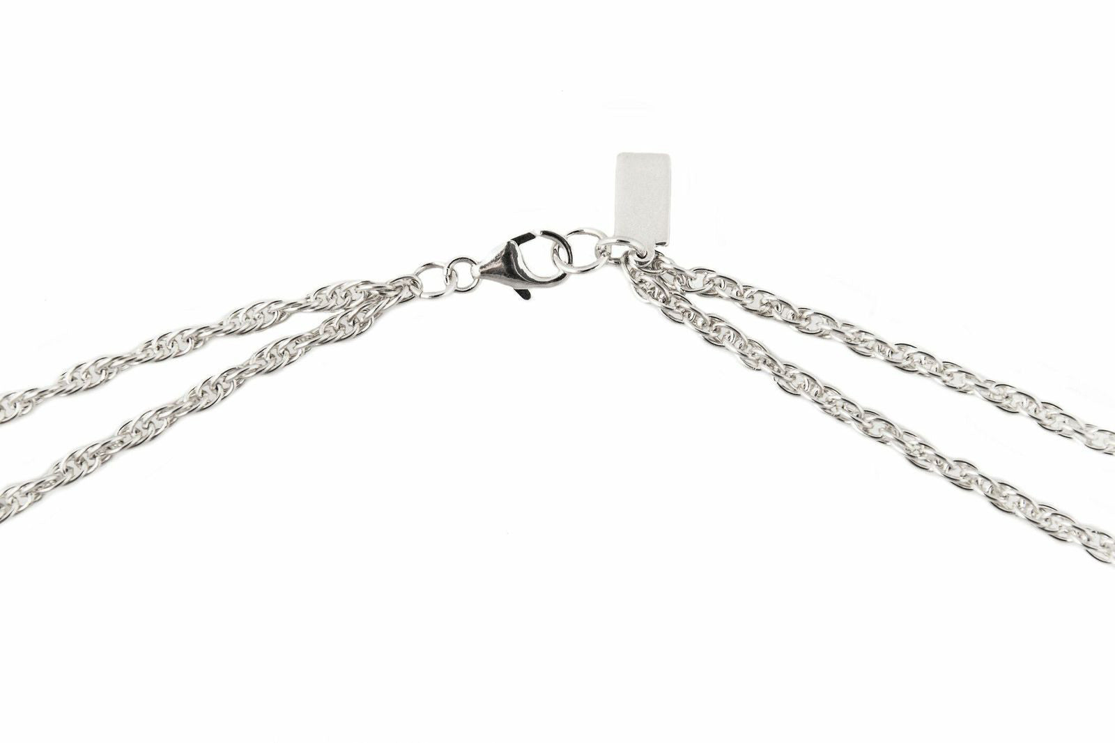 Double Tube - Long Necklace | Silver Plated Brass