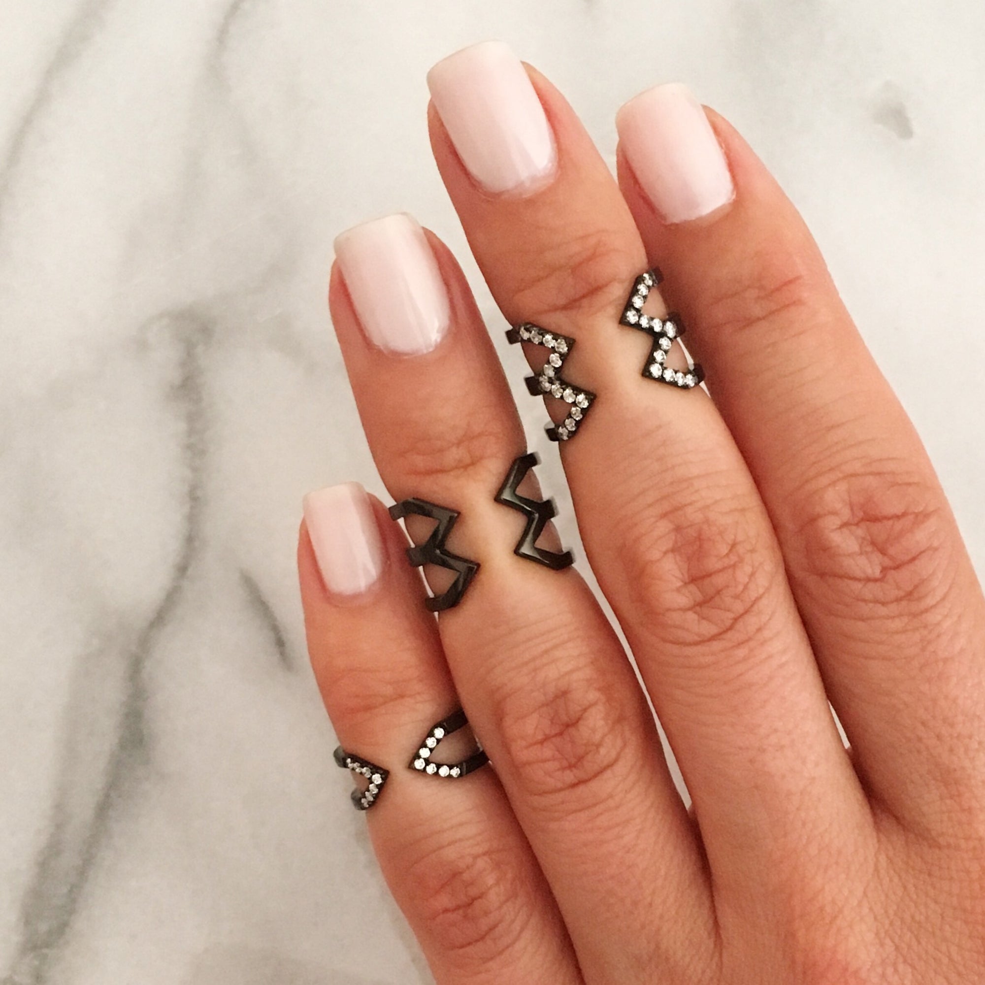 Black Diamond Dagger Ring | Rose Gold