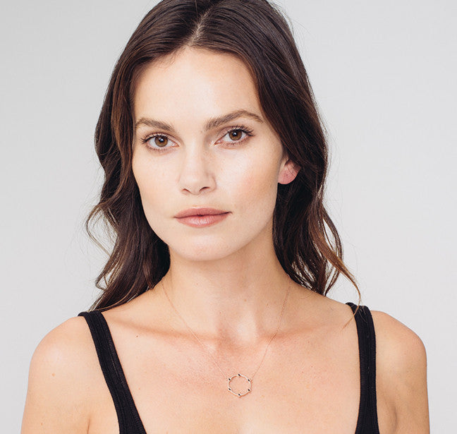 Black Diamond Gear Necklace | Rose Gold